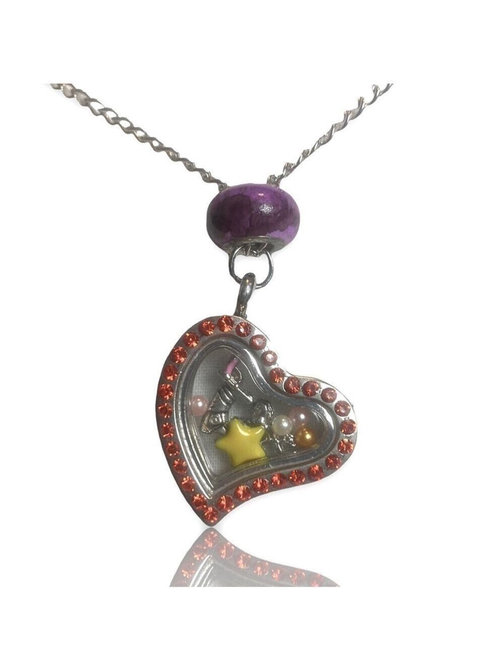 COWGIRL boutique heart charm locket pendant necklace + FREE CHARM EXTRAS